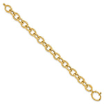 14K Yellow Gold Polished Fancy Oval Link Bracelet - Product Photo