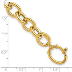 14K Yellow Gold Polished Fancy Oval Link Bracelet - Product Photo