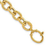 14K Yellow Gold Polished Fancy Oval Link Bracelet - Product Photo