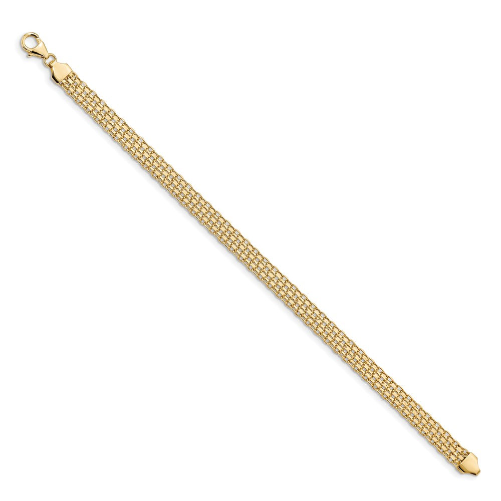 14K Yellow Gold Polished Fancy Link Bracelet - Product Photo