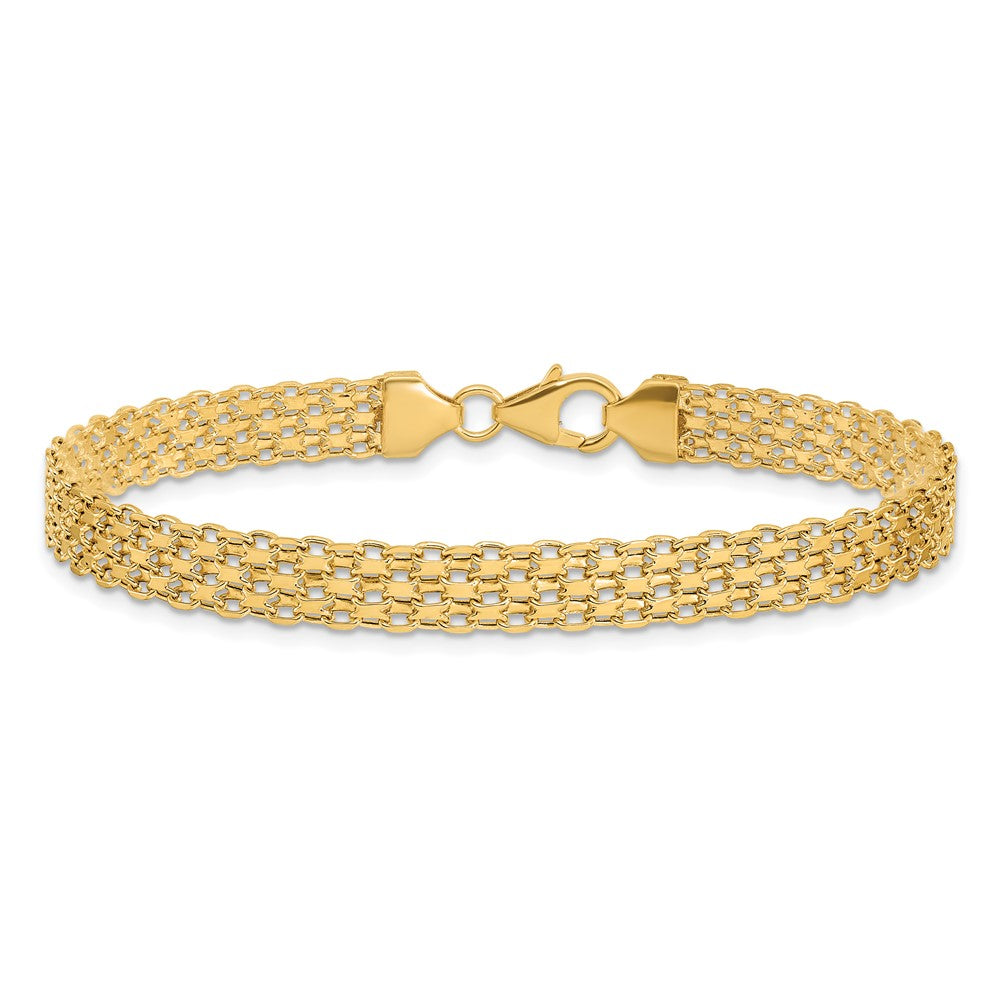 14K Yellow Gold Polished Fancy Link Bracelet - Product Photo