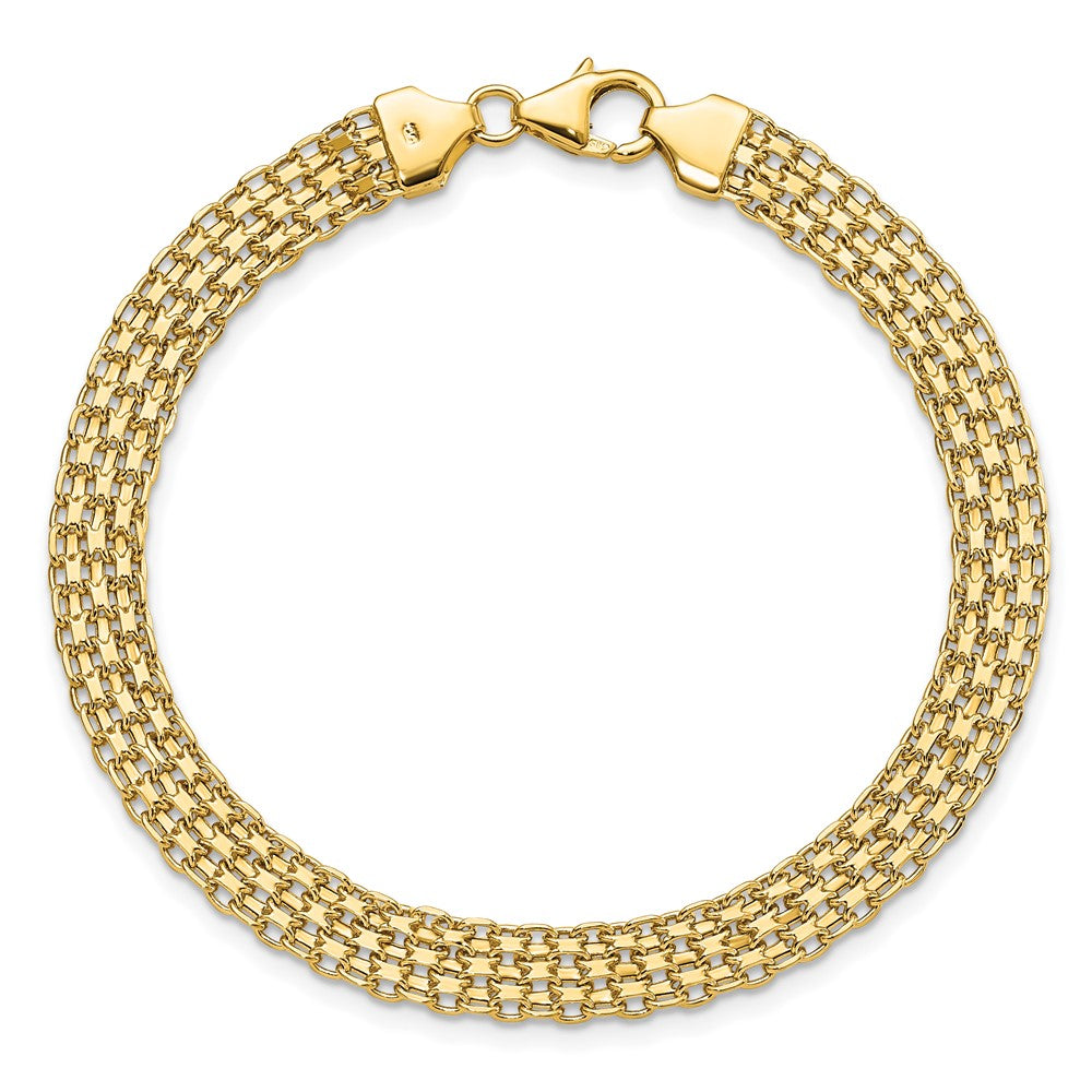 14K Yellow Gold Polished Fancy Link Bracelet - Product Photo