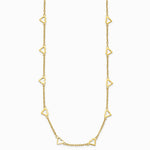 14K Yellow Gold Polished Open Hearts on Heart Link 16in Necklace - Product Photo
