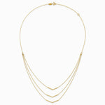 14K Yellow Gold Polished 3 Strand w 2in Extension Drop Bar Necklace - Product Photo