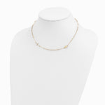 14K Yellow Gold Polished Cross Rosary 16 inch Necklace - Product Photo