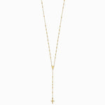 14K Yellow Gold Polished Rosary 24 inch Necklace - Product Photo