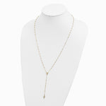 14K Yellow Gold Polished Rosary 24 inch Necklace - Product Photo
