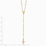 14K Yellow Gold Polished Rosary 24 inch Necklace - Product Photo