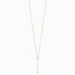 14K Yellow Gold Gold Polished & Diamond-Cut with 3in ext. Rosary Necklace - Product Photo