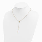 14K Yellow Gold Gold Polished & Diamond-Cut with 3in ext. Rosary Necklace - Product Photo