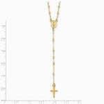 14K Yellow Gold Gold Polished & Diamond-Cut with 3in ext. Rosary Necklace - Product Photo