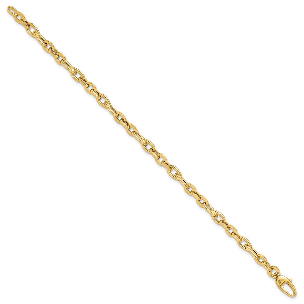 14K Yellow Gold 7.5in Polished Fancy Link Bracelet - Product Photo