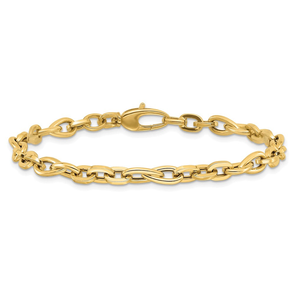 14K Yellow Gold 7.5in Polished Fancy Link Bracelet - Product Photo