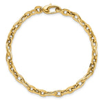 14K Yellow Gold 7.5in Polished Fancy Link Bracelet - Product Photo
