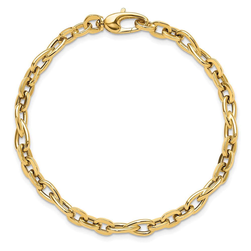 14K Yellow Gold 7.5in Polished Fancy Link Bracelet - Product Photo