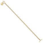 14K Yellow Gold Puffed Mom Heart Toggle Bracelet - Product Photo