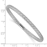 14k with White Rhodium Plating Stretch Mesh Bracelet - Product Photo