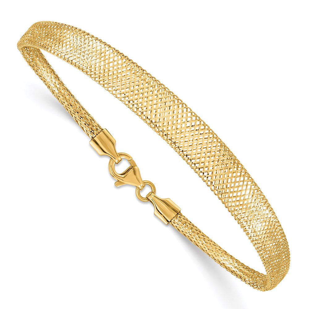 14K Yellow Gold Stretch Mesh Graduated Bracelet