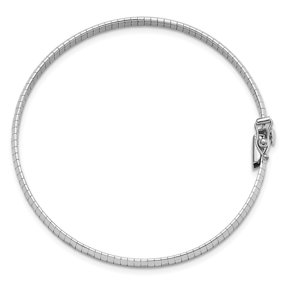 14K White Polished & Satin D/C Omega Bracelet - Product Photo
