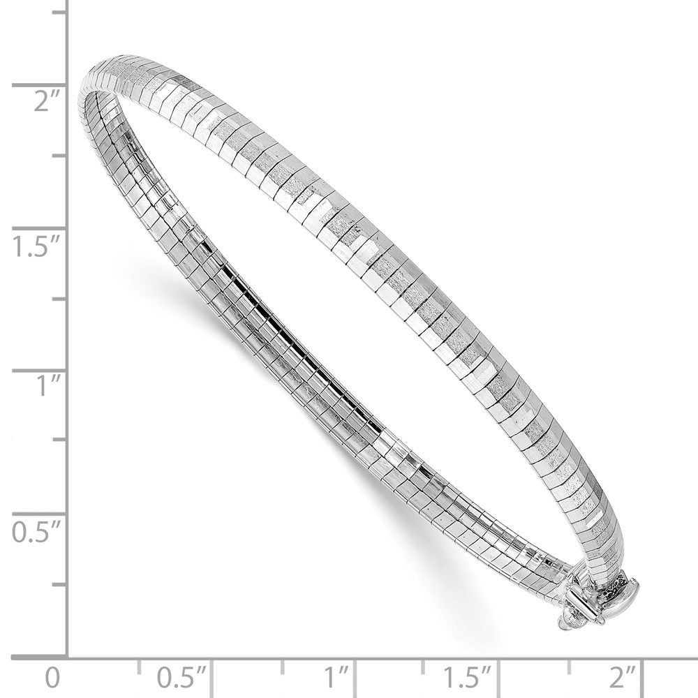 14K White Polished & Satin D/C Omega Bracelet - Product Photo