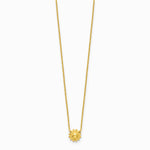 14K Yellow Gold Polished Puffed Sun 16.5in Necklace - Product Photo