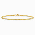 14K Yellow Gold Polished and Diamond-cut Beaded Bracelet - Product Photo