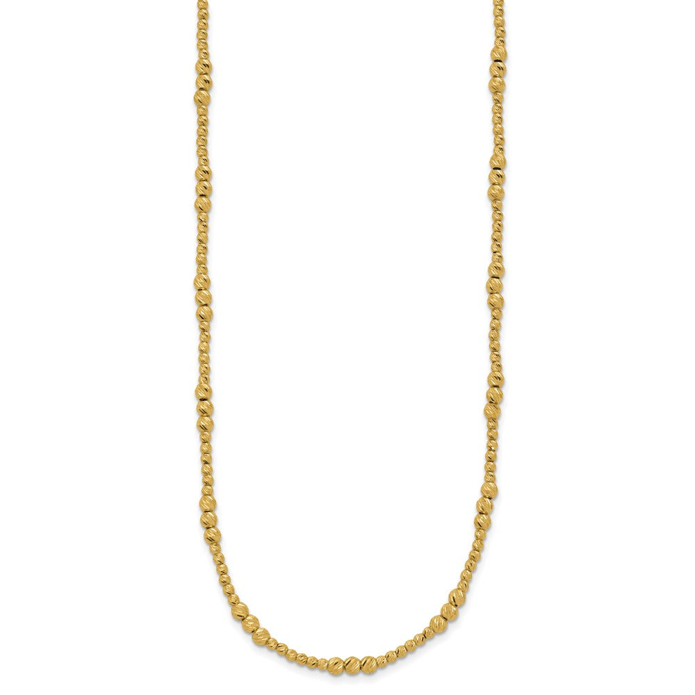 14K Diamond-cut Beaded 18in Necklace - Product Photo