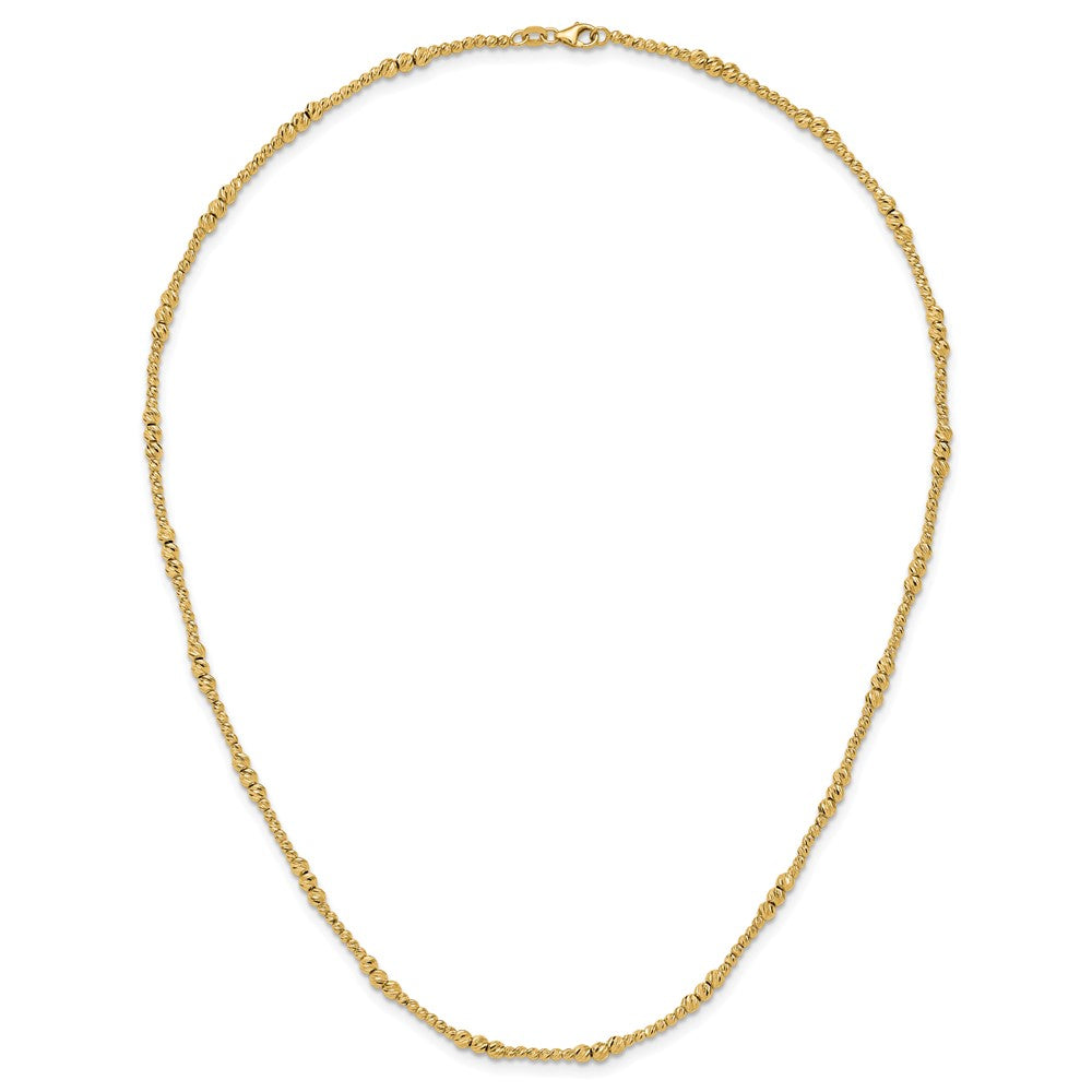 14K Diamond-cut Beaded 18in Necklace - Product Photo