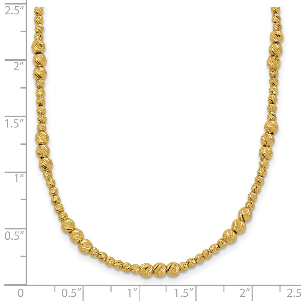 14K Diamond-cut Beaded 18in Necklace - Product Photo
