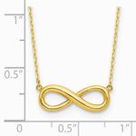 14K Yellow Gold Polished Infinity 16.5in with 1in ext Necklace - Product Photo
