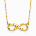 14K Yellow Gold Polished Infinity 16.5in with 1in ext Necklace - Product Photo