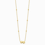 14K Yellow Gold Diamond-Cut Beaded Double Star 16in with 2in ext. Necklace - Product Photo