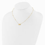 14K Yellow Gold Diamond-Cut Beaded Double Star 16in with 2in ext. Necklace - Product Photo