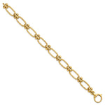 14k Polished Open Textured Fancy Link Bracelet - Product Photo