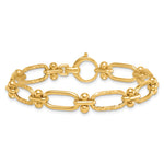 14k Polished Open Textured Fancy Link Bracelet - Product Photo