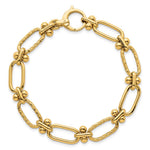 14k Polished Open Textured Fancy Link Bracelet - Product Photo