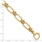 14k Polished Open Textured Fancy Link Bracelet - Product Photo