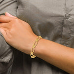 14k Polished Open Textured Fancy Link Bracelet - Product Photo