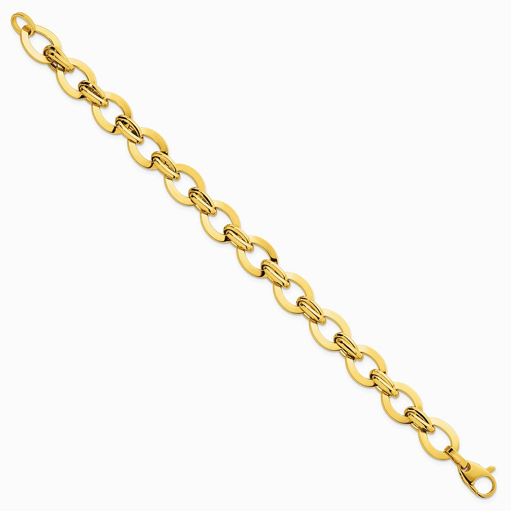 14K Yellow Gold Polished Fancy Link Bracelet - Product Photo