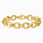 14K Yellow Gold Polished Fancy Link Bracelet - Product Photo