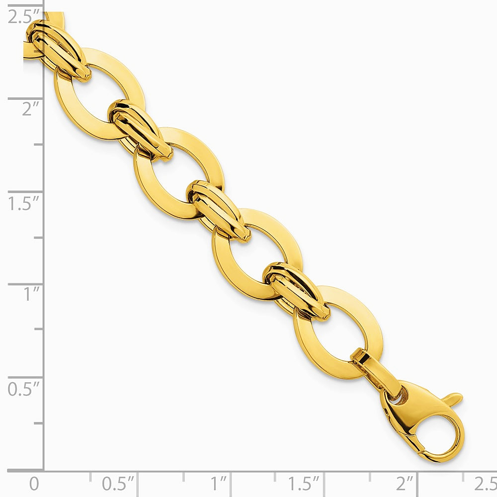 14K Yellow Gold Polished Fancy Link Bracelet - Product Photo