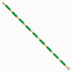 14K Yellow Gold Polished 4.0 mm Jade Bars Bracelet - Product Photo