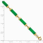14K Yellow Gold Polished 4.0 mm Jade Bars Bracelet - Product Photo