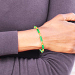 14K Yellow Gold Polished 4.0 mm Jade Bars Bracelet - Product Photo