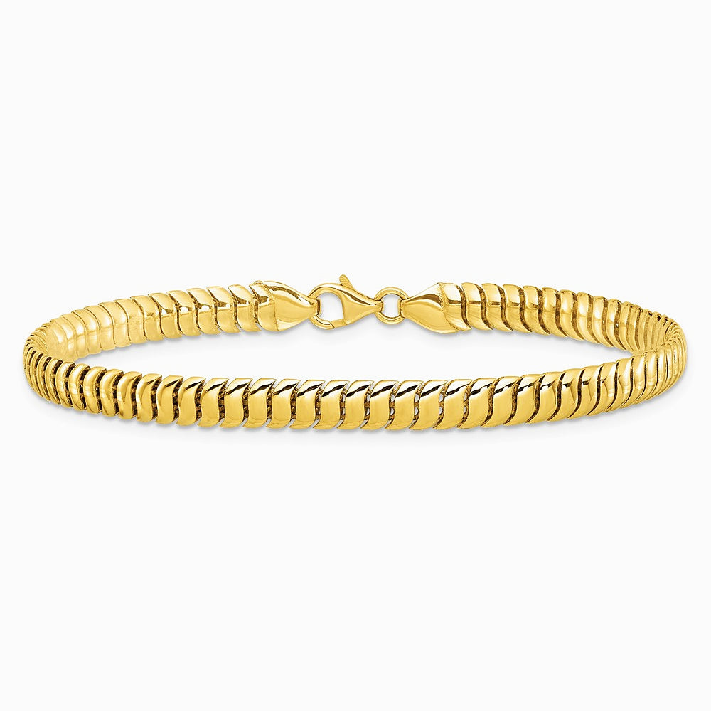 14K Yellow Gold Polished Fancy Herringbone 7.5 in Bracelet - Product Photo
