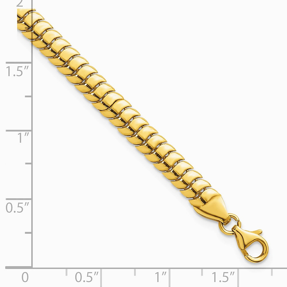 14K Yellow Gold Polished Fancy Herringbone 7.5 in Bracelet - Product Photo