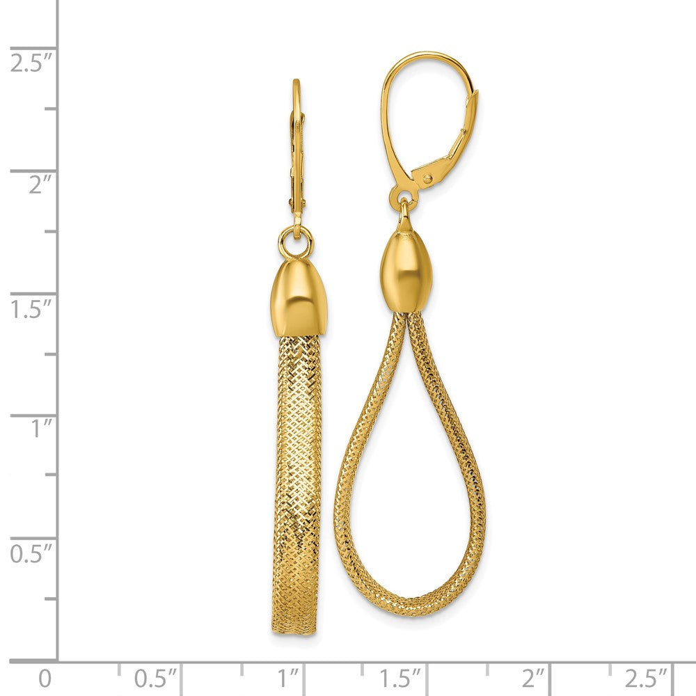 14k Polished Flexible Leverback Dangle Earrings - Product Photo