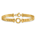 14k Polished 7.5in Curb Link with Circle Element Bracelet - Product Photo