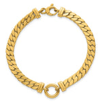 14k Polished 7.5in Curb Link with Circle Element Bracelet - Product Photo