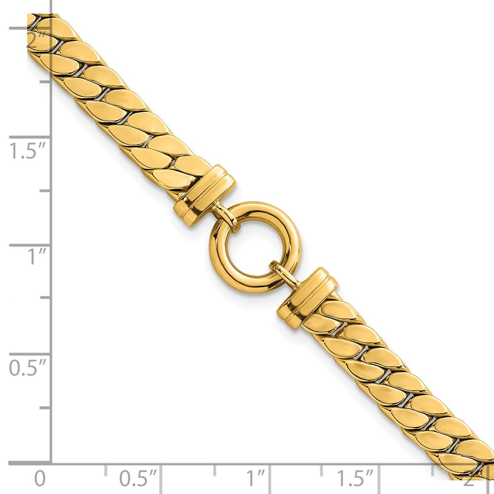 14k Polished 7.5in Curb Link with Circle Element Bracelet - Product Photo